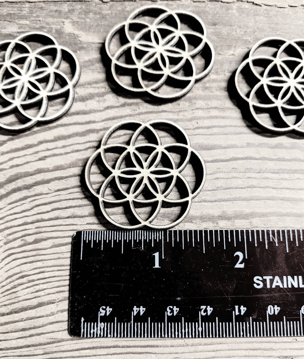 Flower of Life Wooden Charm | Pendent | Beads, Embellishment - For Wood Art Craft Projects - Jewelry, Necklaces, Earrings - Symbols - Laser