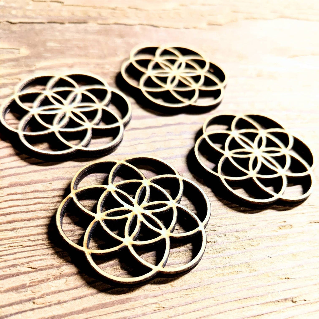 Flower of Life Wooden Charm | Pendent | Beads, Embellishment - For Wood Art Craft Projects - Jewelry, Necklaces, Earrings - Symbols - Laser