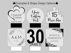 Custom LED Acrylic Cake Topper, Engraved Wedding Keepsake