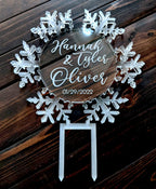 Engraved Acrylic Snowflake Cake Topper: Frosted Winter Wedding Decor, Frozen Cupcake Toppers, Winter Wedding, Elegant Birthday, quinceañera