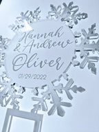 Engraved Acrylic Snowflake Cake Topper: Frosted Winter Wedding Decor, Frozen Cupcake Toppers, Winter Wedding, Elegant Birthday, quinceañera