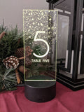 Engraved Acrylic LED Table Numbers: Custom Wedding Reception Decor