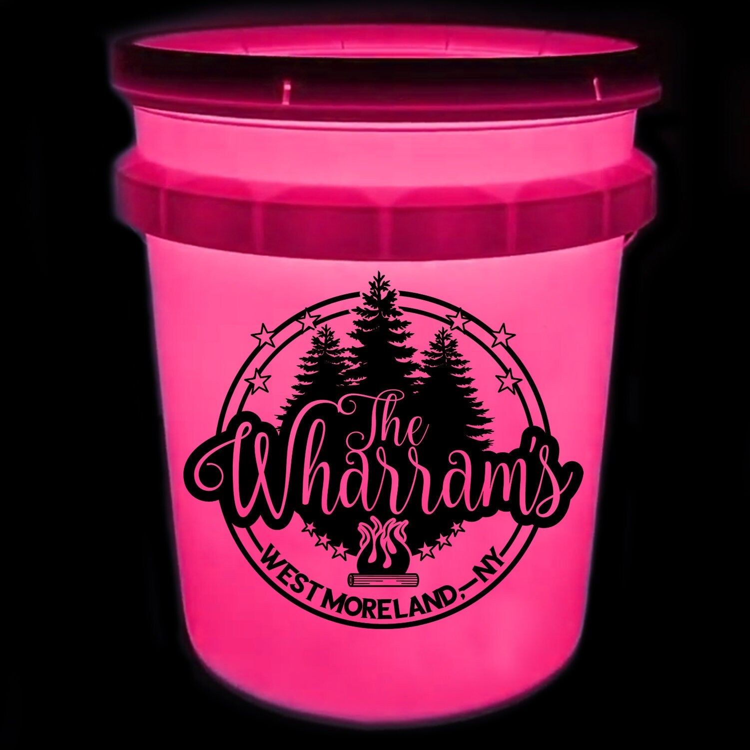 Last Name Campsite Digital Decal | DIY Camping Vinyl for 5 Gallon LED Bucket | Camp Light Bucket Project | Personalized Hometown Camper Sign