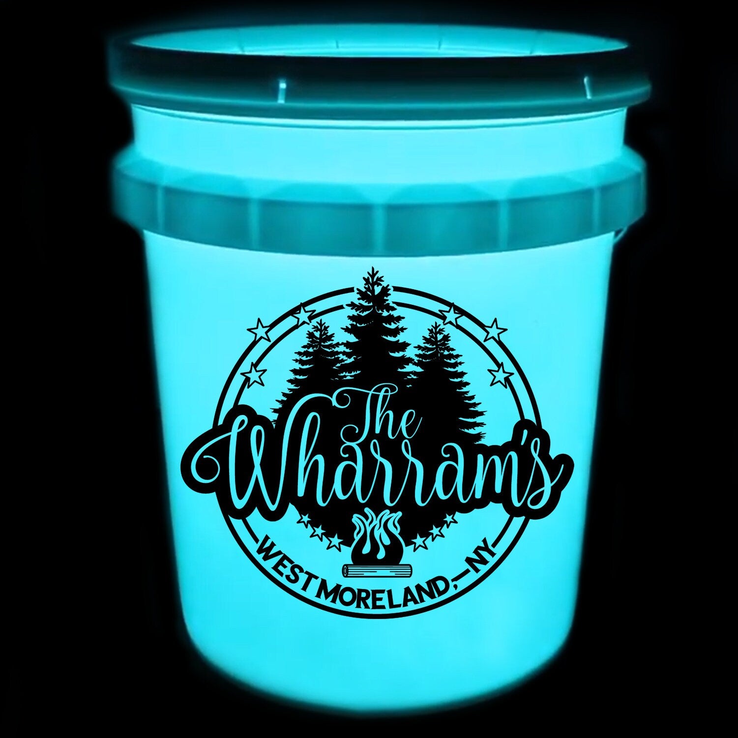 Last Name Campsite Digital Decal | DIY Camping Vinyl for 5 Gallon LED Bucket | Camp Light Bucket Project | Personalized Hometown Camper Sign