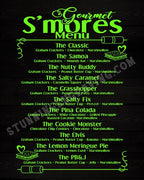 S'mores Menu Laser Engrave Cut File: Camping Decor, Wedding Sign (Digital Download)