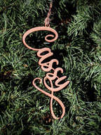 Personalized Wood or Acrylic Christmas Stocking Name, Xmas Gift Tag, Custom Holiday Decor, Tree Ornament, Natural or Color options
