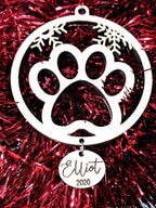 Christmas Pet Tree Ornament, Pet Lover Gift tag, Wood Stocking Name Tag, Personalized Ornament, Custom Pet Dog Cat Ornament, Bauble