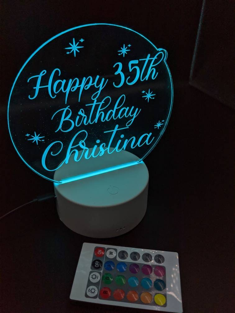 Custom LED Acrylic Cake Topper, Engraved Wedding Keepsake
