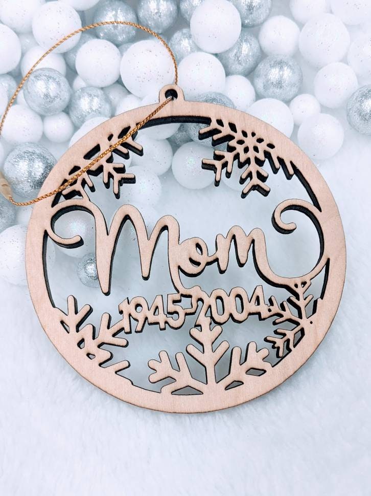 Personalized Christmas Ornament: Wood Snowflake Gift Tag, Stocking Name