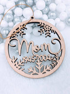 Personalized Christmas Ornament: Wood Snowflake Gift Tag, Stocking Name