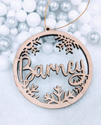 Christmas Wood or Acrylic Tree Ornament, Gift Present tags, Snowflake, Place Cards Stocking Name, Rustic, Laser Cut, Personalized Custom DIY