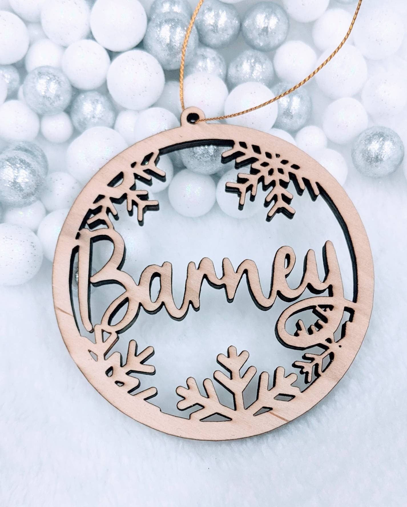 Christmas Wood or Acrylic Tree Ornament, Gift Present tags, Snowflake, Place Cards Stocking Name, Rustic, Laser Cut, Personalized Custom DIY