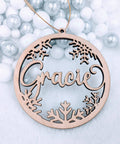Christmas Wood or Acrylic Tree Ornament, Gift Present tags, Snowflake, Place Cards Stocking Name, Rustic, Laser Cut, Personalized Custom DIY