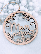 Personalized Snowflake Christmas Ornament: Acrylic or Wood Gift Tag