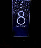 Engraved Acrylic LED Table Numbers: Custom Wedding Reception Decor