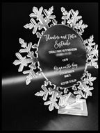 Clear Acrylic Snowflake Wedding Invitation: Laser Engraved Lucite, Winter Invite, Frozen Invitation, Engraved Invitations Christmas, Wedding
