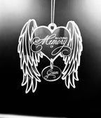 Personalized Memorial Ornament: Laser Engraved Acrylic Angel Wings