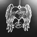 Personalized Memorial Ornament: Laser Engraved Acrylic Angel Wings