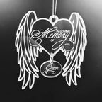 Personalized Memorial Ornament: Laser Engraved Acrylic Angel Wings