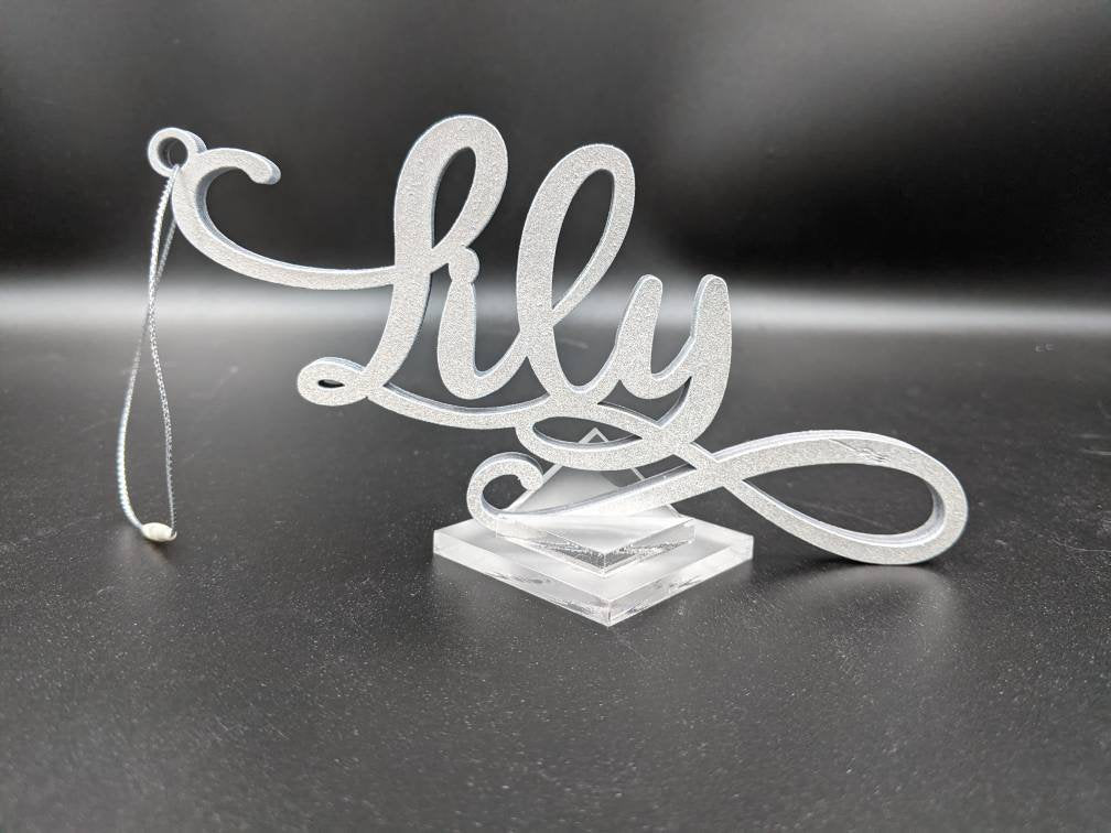 Personalized Wood or Acrylic Christmas Stocking Name, Xmas Gift Tag, Custom Holiday Decor, Tree Ornament, Natural or Color options