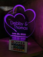 Custom LED Acrylic Cake Topper, Engraved Wedding Keepsake