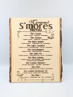 Engraved S'mores Menu Sign: Rustic Camp Decor
