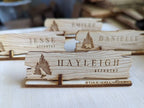 Engraved Rustic Wood Place Card: Outdoor Wedding Seating