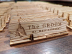 Engraved Rustic Wood Place Card: Outdoor Wedding Seating