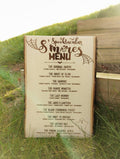 Laser Engraved S'mores Menu Sign: Rustic Halloween Decor