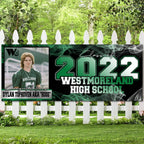 2'x5' Personalized Graduation Banner with Photo - Custom School Colors Class of 2026 - Vinyl Party Backdrop or Digital Design