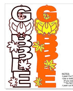 Thanksgiving Door Hanger File, Turkey Gobble File SVG, DXF, ai, PDF, Turkey Door Hanger Laser File, Laser Cut Turkey Thanksgiving Sign Files
