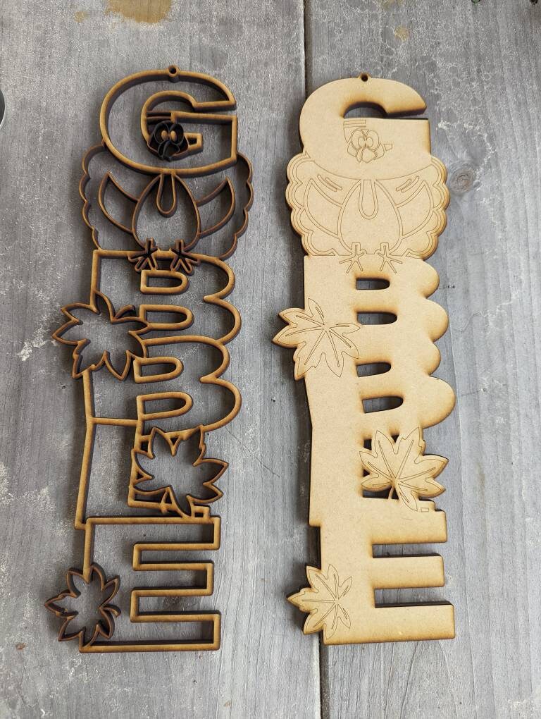 Thanksgiving Door Hanger File, Turkey Gobble File SVG, DXF, ai, PDF, Turkey Door Hanger Laser File, Laser Cut Turkey Thanksgiving Sign Files