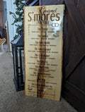 Engraved S'mores Menu Sign: Rustic Camp Decor