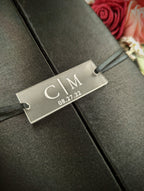 Custom Acrylic Wedding Invitation Belly Band Tag: Laser Engraved Charm, Engraved Lucite Charms, Wedding Tags, Custom made and Designed