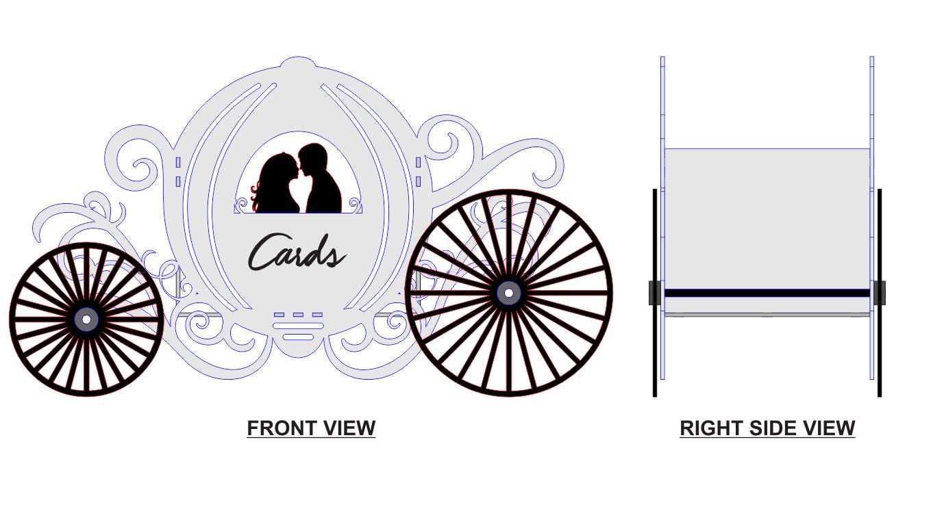 Cinderella Carriage Card Box Laser Cut File: Wedding Decor (Digital Download)