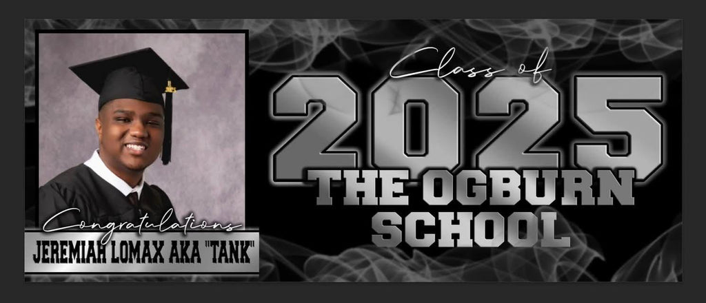 2'x5' Personalized Graduation Banner with Photo - Custom School Colors Class of 2026 - Vinyl Party Backdrop or Digital Design