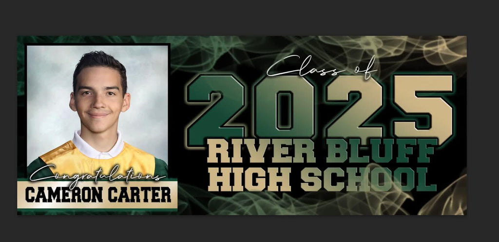 2'x5' Personalized Graduation Banner with Photo - Custom School Colors Class of 2026 - Vinyl Party Backdrop or Digital Design