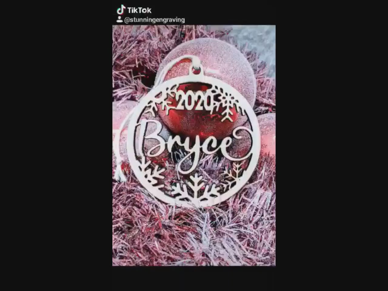 Personalized Christmas Ornament: Wood Snowflake Gift Tag, Stocking Name