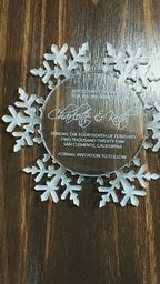 Clear Acrylic Snowflake Wedding Invitation: Laser Engraved Lucite, Winter Invite, Frozen Invitation, Engraved Invitations Christmas, Wedding