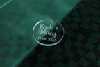 Personalized Floral Charm for Prom & Weddings | Custom Engraved Acrylic Bouquet Tag | Bridal Party Keepsake | Boutonniere & Corsage Accessory